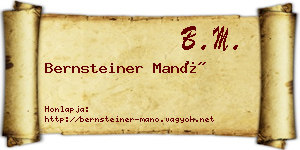 Bernsteiner Manó névjegykártya
